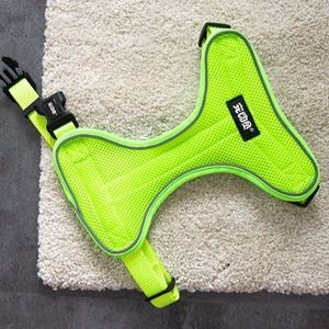 Harnais pour animaux de compagnie, gilet en maille réfléchissante vert fluorescent, sangle de poitrine pour chiens de petite à moyenne taille - Product Image 1