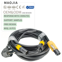 Câble hybride d'alimentation DMX Maojia avec connecteur XLR 3 broches à verrouillage et prise européenne, indice IP67, pour éclairage de scène, longueur personnalisée