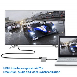 3 In 1 USB C ถึง4K HDMI VGA 3.5Mm ประเภทเสียง C Hub สำหรับ MacBook และ <span class=keywords><strong>ChromeBook</strong></span> และ <span class=keywords><strong>Huawei</strong></span> Matebook และ Samsung S8 S9 S10และอื่นๆ - Product Image 3