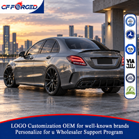 Jantes en alliage forgé monobloc de luxe 19 20 pouces noir brillant 5x112 à 5 branches pour Mercedes AMG C63 Coupé