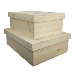 In Logo tùy chỉnh sang trọng tùy chỉnh hộp giày tự nhiên màu nâu hộp giày bằng gỗ - Product Image 1