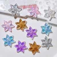 Breloques en résine flocon de neige, motif dessin animé glacé transparent, pour décoration DIY de coque de téléphone et de pince à cheveux