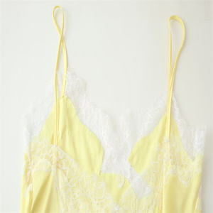 Abbigliamento donna estivo ZATRHMBM 2025 nuova moda abito asimmetrico in pizzo a <span class=keywords><strong>due</strong></span> colori stile retrò Casual senza maniche abito da donna con bretelle - Product Image 5