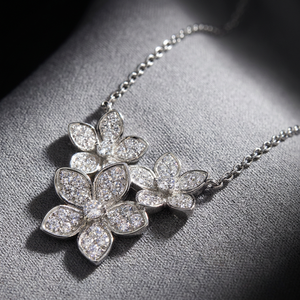 Conjunto de Joyería de Moda al por Mayor, Collar de Flores Chapado en Rodio para Mujer, Regalo de Boda - Product Image 1
