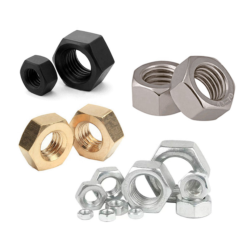 Oem Odm Factory Custom Customized Fastener M3 M4 M5 M6 M8 Black Carbon Stainless Steel Brass Heavy Hex Nut