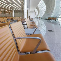 Chaises d'attente en acier inoxydable pour hôtels, hôpitaux, gares, stations de métro et aéroports - Mobilier commercial