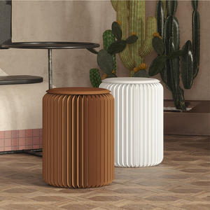 Ihpaper H42cm <span class=keywords><strong>Tabouret</strong></span> pliant en <span class=keywords><strong>carton</strong></span> avec coussin rond, mobilier d'intérieur pour hôtel, chambre et entrée - Product Image 6