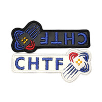 Badges de marque brodés écologiques en gros, écussons brodés tissés personnalisés thermocollants pour vêtements (sans plastique)