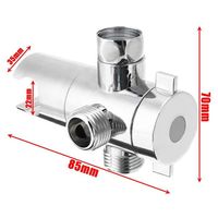 Adaptateur de bras de douche en ABS chromé à 3 voies avec connecteur de déviateur d'eau chaude/froide pour salle de bain