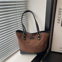 Sac fourre-tout à motif losanges pour femme, nouveau style 2026, couleur unie, avec coutures, sac à bandoulière populaire grande capacité pour femme