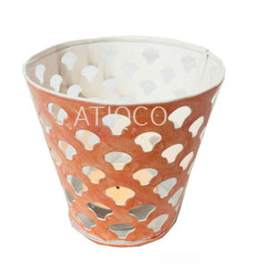 Ornate Vintage Painted <b>Green</b> Metal Iron Tea Light Votive with Floral Design <b>Candle</b> Scounce | Diwali Decor Christmas Decor - Product Image 3