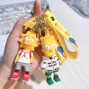 Porte-clés <span class=keywords><strong>Simpsons</strong></span> en PVC, pendentif de sac, accessoires créatifs, porte-clés de voiture, vente en gros, petits cadeaux - Product Image 2