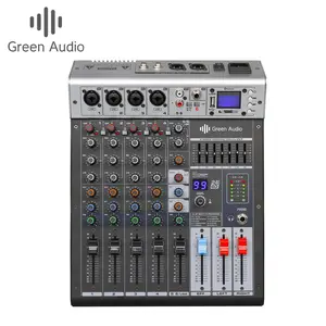 Bộ cân bằng bảy đoạn đôi 6 kênh GAX-GBR6 với Bộ trộn màn hình USB Reverb hiệu suất đám cưới phát sóng hiệu ứng phòng trộn