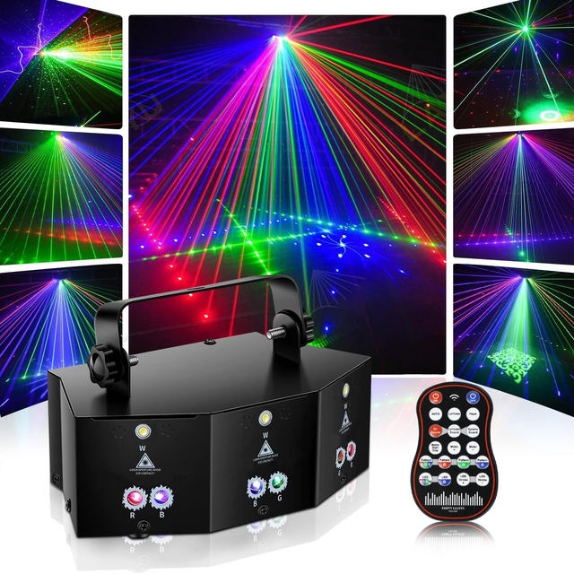 YSH 9 Eye Laser Beam Lights RGBW DMX512 DJ Disco Stage LED Strobe Lighting for KTV Bar Night Shows