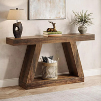 Table console de style Wabi-Sabi du milieu du siècle, table d'entrée vintage pour les maisons d'hôtes, table de couloir de luxe et table d'appoint étroite décorative