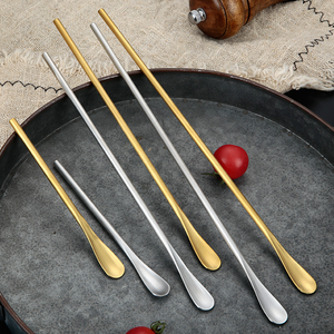 Tongkat baja tahan karat kelas makanan Premium pegangan pengaduk kopi Bar sendok koktail - Product Image 5