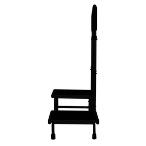 Wei Yikang Double Layer <b>Step</b> <b>Stool</b> With Handrails Black Adjustable For Elderly Bathroom Safety - Product Image 3