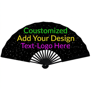 Abanicos Plegables de Plástico con Diseño Personalizado de Animales y Ángeles, con Logotipo Personalizable, Duraderos y Portátiles para Promoción de Bodas - Product Image 1