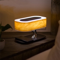 Multifunktionale 3-in-1 Smart Holzsockel Berührbare Kabellose Ladestation Wecker Lebensbaum Tischlampe
