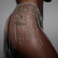 Chaîne de corps scintillante personnalisée Chaîne de taille à franges en strass Chaîne de ceinture en cristal sexy pour femmes