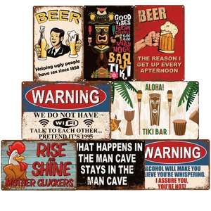 Cổ điển kim loại tin dấu hiệu nhà để xe dấu hiệu, người đàn ông hang động phụ kiện cũ Xe Áp phích động cơ dầu cổ khí dầu dấu hiệu Tiki thanh trang trí - Product Image 6