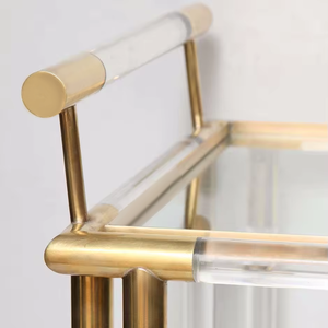Moderne gouden barwagen met glazen acryl design, geschikt voor thuisbar, eetkamer, woonkamer, hotels & restaurants - Product Image 6
