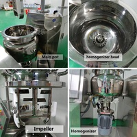 Homogeneizador Mezclador Emulsionador al Vacío de Alta Velocidad Totalmente Automático de Acero Inoxidable para Crema Facial de Laboratorio con Volumen Personalizado