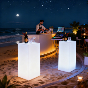 Tavolo da <span class=keywords><strong>Bar</strong></span> Illuminato a LED con 16 Colori Cangianti, Impermeabile, Ricaricabile, Arredo per Esterni per Club, Eventi, Feste, Casa, Matrimoni e Noleggi - Product Image 2