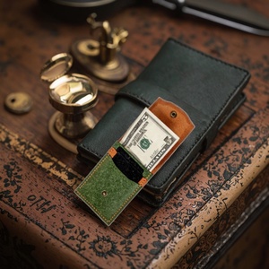 กระเป๋าสตางค์หนังแท้สไตล์วินเทจแบบเปิดขนาดเล็กบาง ป้องกันการโจรกรรม RFID บุด้วยผ้าฝ้าย มีช่องใส่บัตรความจุเยอะ พร้อมช่องใส่บัตรประชาชน - Product Image 3