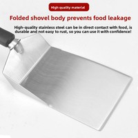 Vente en gros usine Spatule de cuisine en acier inoxydable de grande taille pour steak, crêpes, pizzas et hamburgers, avec fonction de racloir