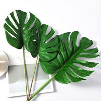 Feuille de Monstera en Soie Artificielle pour Décoration Intérieure, Plantes Vertes pour Arrangements de Table, Accents Muraux Verts, Feuillage pour Composition Florale