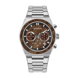 Reloj Deportivo Ecológico de Cuarzo con Cronógrafo de Acero Inoxidable para Hombre, con Logotipo OEM ODM, Esfera de Madera, Resistente al Agua 5BAR, Correa de Goma - Product Image 2