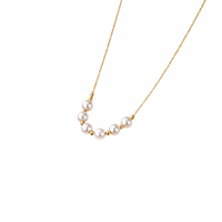 Collier ras du cou TANGPEI en alliage avec perles imitation lune rose, bijou minimaliste élégant de créateur de niche, cadeau idéal pour femme