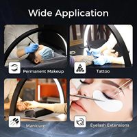 Lampe LED professionnelle demi-lune de grande taille 30 pouces/75 cm, haute puissance, pour table de manucure et usage domestique, logo personnalisé, lampe LED pour technicien en ongles et en cils