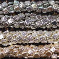 14x14x6mm perles baroques en forme de puce carrée perles Aurora effet cristal verre au chalumeau perles en vrac pour l'artisanat ou la décoration