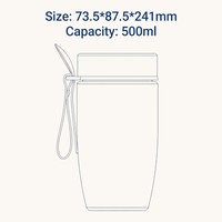 Boîte à lunch isotherme en acier inoxydable de 500 ml avec couvercle en bambou, sans BPA, étanche, avec cuillère et sangle, écologique