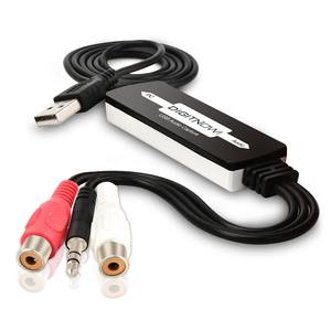 Adaptateur audio USB avec interface stéréo RCA 3,5 mm, convertisseur de disque vinyle/cassette en MP3 numérique pour <span class=keywords><strong>Windows</strong></span> 10/8/7 Mac OS - Product Image 4