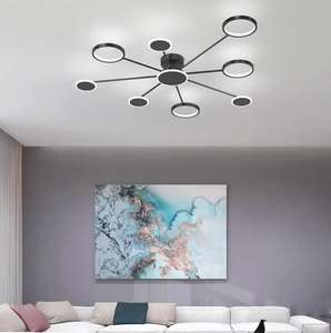 Plafonnier LED moderne avec forme créative Design acrylique ultra-mince pour chambre et salon Base en aluminium - Product Image 3