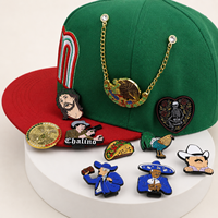 Nuevos pines de sombrero mexicano en stock - Diseño personalizable, material de aleación de zinc, estilo deportivo, venta al por mayor a granel