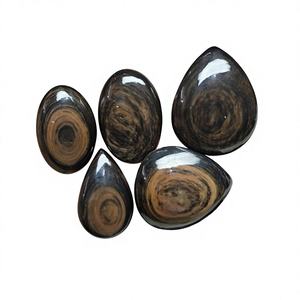 Cabujón de Obsidiana con Brillo Cobre Natural, Pulido a Mano, Gema de Cuarzo Claro en Forma de Pera, Suministro a Granel para Fabricación de Joyas - Product Image 1