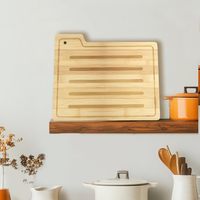 Ensemble de planches à découper en bambou, 4 pièces, forme de livre, support pour planches à découper, style écologique, logo laser, carré
