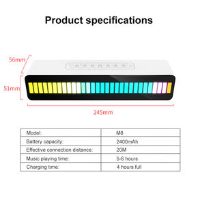 Barre de son créative sans fil 5W Niveau de musique Rgb Atmosphère Lumière Rythme Contrôle du son Bass Party Speaker - Product Image 4