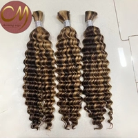 Cheveux humains vierges bruts blonds ondulés profonds en vrac, 100 % naturels pour tressage, sans trame, extensions de cheveux bouclés Jerry, prix de gros