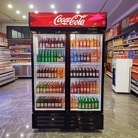 Réfrigérateur à boissons à double porte vitrée 650L - Réfrigérateur à bière commercial haute performance et vitrine réfrigérée verticale pour restaurants
