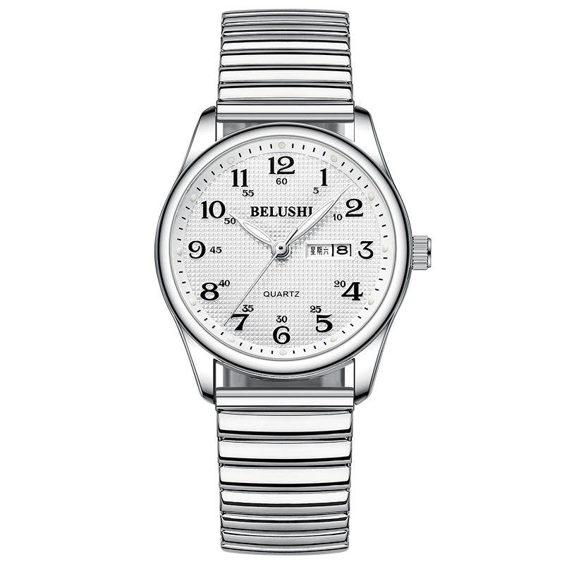 B- 579 silver style for women Shell white surface steel belt of spring