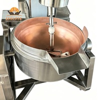 Marmite de cuisson en cuivre à agitation automatique pour sauces à haute viscosité, avec raclette en PTFE détachable pour un mélange uniforme