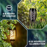 Torches Tiki solaires 96LED, lampes à flamme, feu de danse, mini lampes de piquet de chemin de jardin extérieur à énergie solaire pour allée