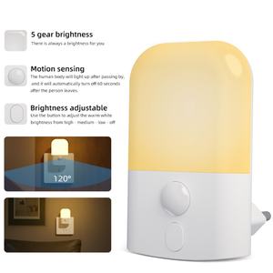 Lámpara Nocturna LED de Ahorro de Energía, Enchufe de Corriente Alterna, Luz Suave con Sensor de Movimiento PIR, Brillo Ajustable para Dormir, para Niños - Product Image 3