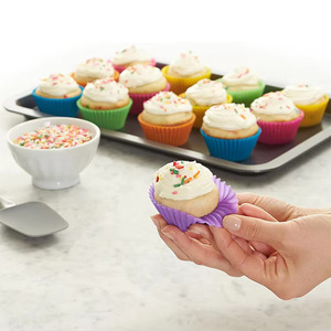 <b>Silicone</b> Cupcake <b>Baking</b> Cups 24 Pack, Reusable & Non-stick Muffin Cupcake Liners Holders Set for Party Halloween Christmas - Product Image 2