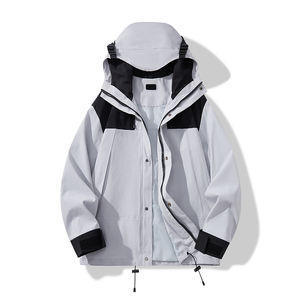 Chaqueta con capucha personalizada con logo, para primavera y otoño, diseño a juego para parejas, deportiva, para montañismo, actividades al aire libre, con bolsillos grandes. - Product Image 1